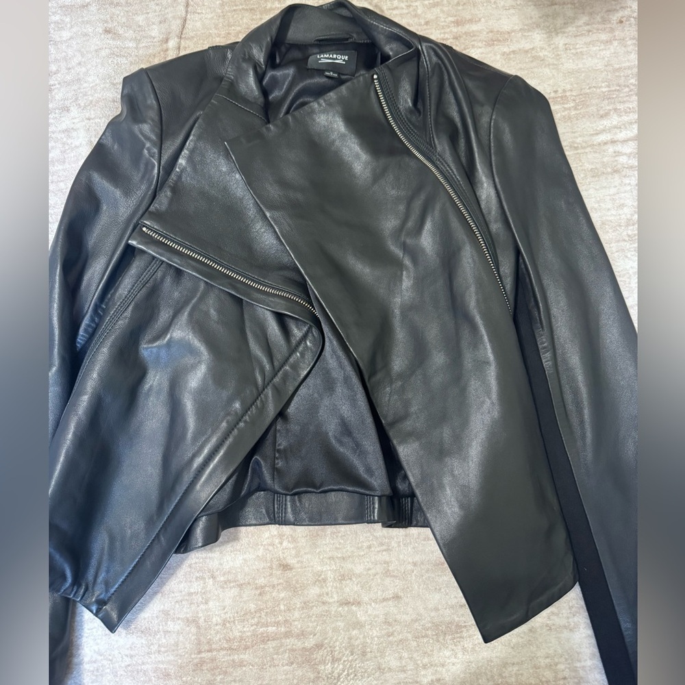 Lamarque leather biker jacket size small